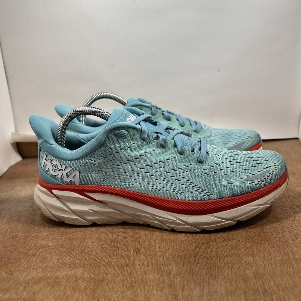 Hoka One One Clifton 8 Women Size 9.5 Blue Running Shoes Sneakers